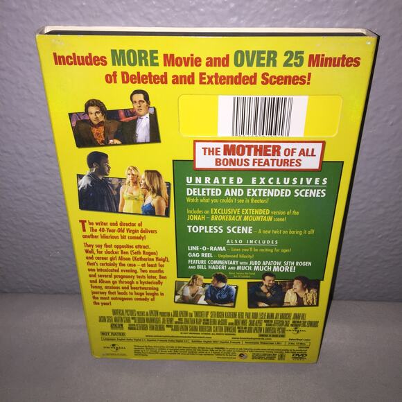 Dvd Used Knocked Up Unrated Slipcover Bonus Features Universal Seth Rogen Heigel - Picture 2 of 6